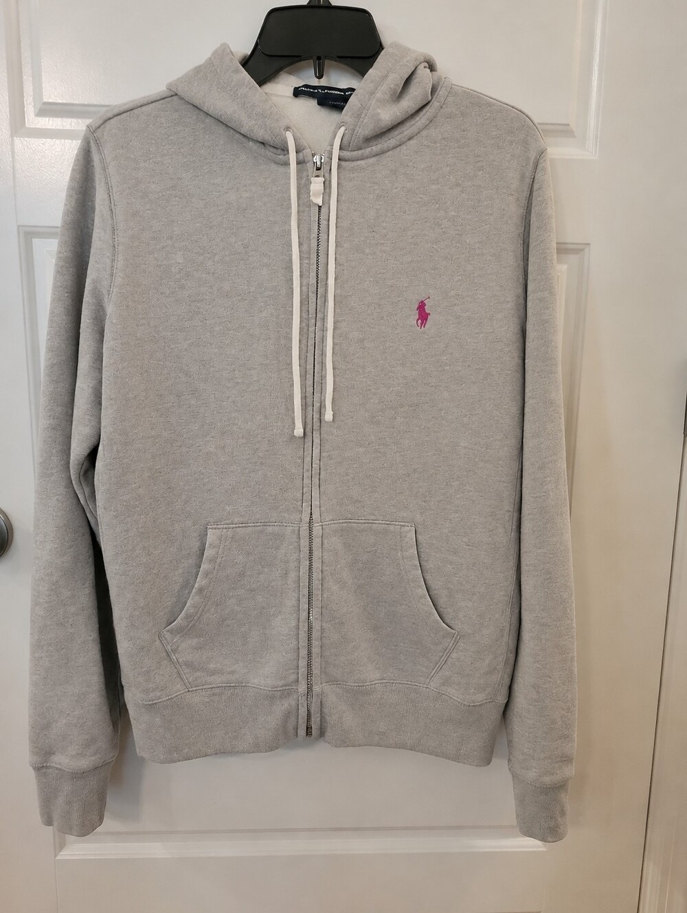 Ralph Lauren Sport Gray Full-Zip Hoodie Pink Pony XL - Picture 10 of 14